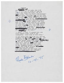 Junkies - Bukowski typescript poem w/many edits