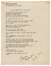 Bukowski Manuscript Poem 1974