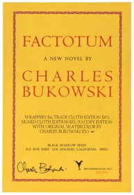 Bukowski signed Factotum flyer 1/100