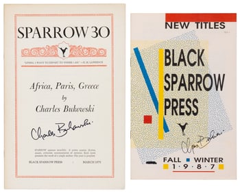 Two Black Sparrow items signed by Charles Bukowski