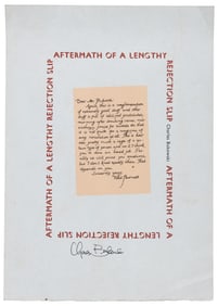 Bukowski Aftermath broadside signed lettered copy