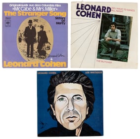 3 Leonard Cohen 7 singles - 1 signed"
