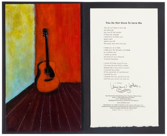 L Cohen, signed letterpress poem 1/26