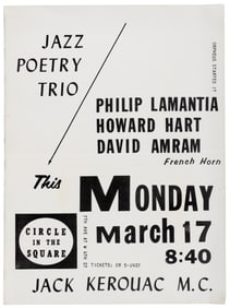 Jazz Poetry Trio poster w/Jack Kerouac as M.C. 1958