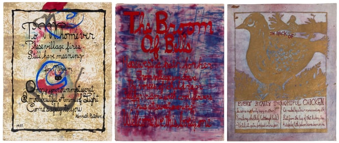 3 color silkscreen broadsides by Patchen