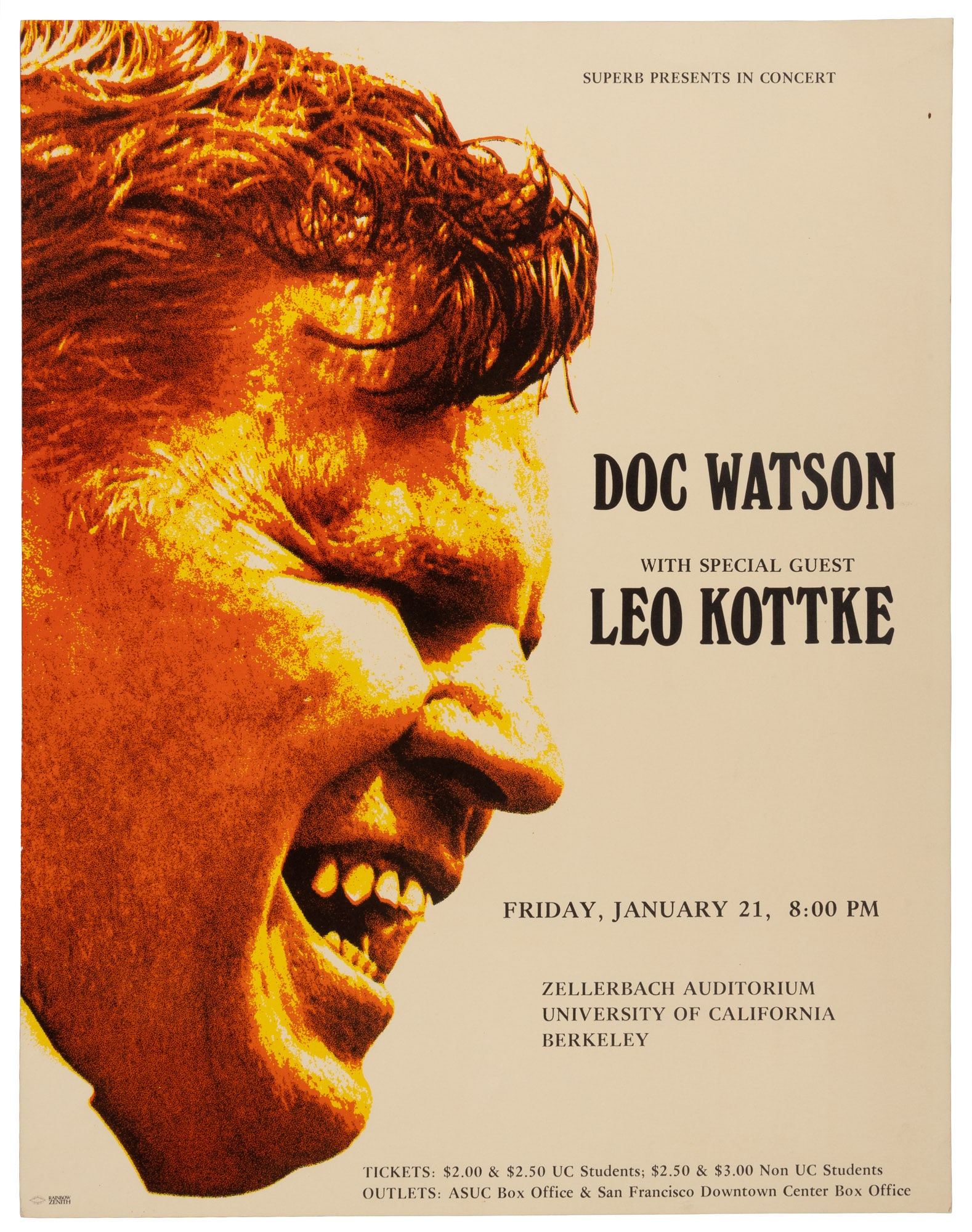 Doc Watson at UC Berkeley, poster (1 of 1)