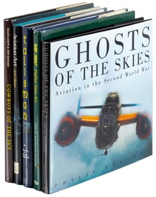 5 WWII aviation books, one signed by pilots