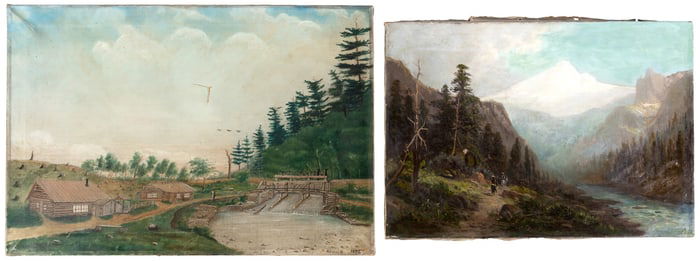 Two paintings of California c.1898