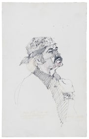 Gary Carter sketch on board, 1978