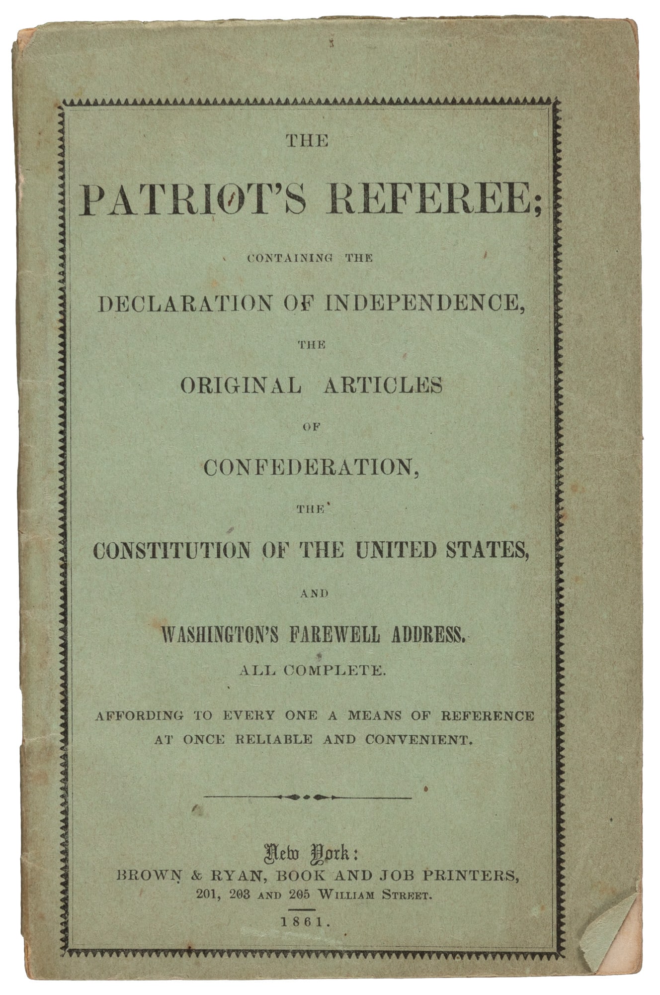 American documents with Jewish publisher, 1861 (1 of 2)