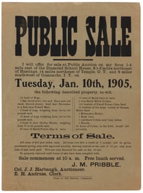Farm auction in Comanche, Indian Territory