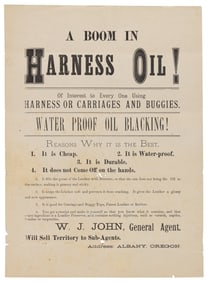Advertisement for harness oil