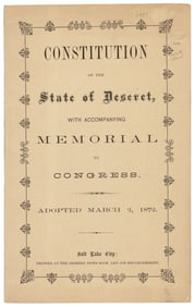 Constitution of the State of Deseret 1872