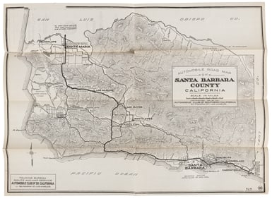 Road map of Santa Barbara County 1919