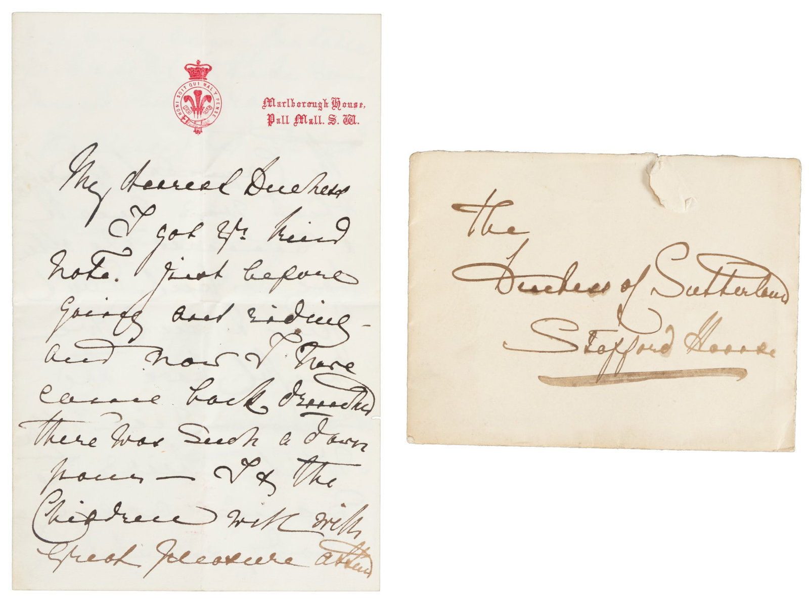 Letter from Alexandra, Princess of Wales: Heading: Author: Alexandra, Queen, consort of Edward VII, King of Great Britain Title: Letter from Alexandra of Denmark as Princess of Wales Place Published: Publisher: Date Published: Late