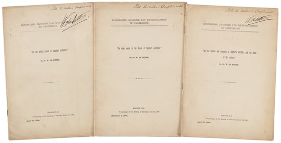3 inscribed offprints by W. de Sitter