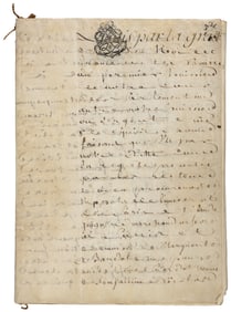 46-page French manuscript from 1788