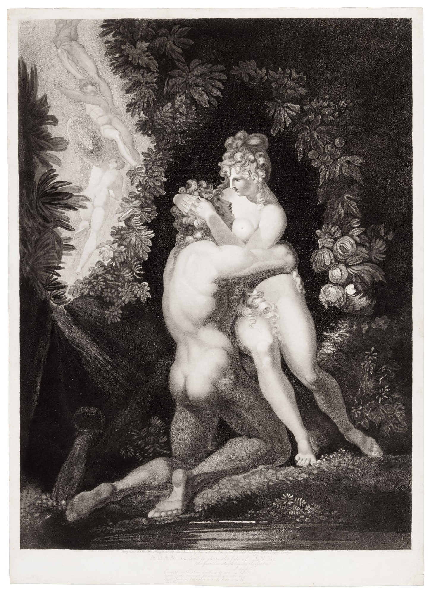 Haughton engraving after Fuseli, Adam and Eve: Heading: Author: Fuseli, Henry Title: Adam resolved to share the fate of Eve Place Published: London Publisher:Henry Fuseli and Moses Haughton the Younger Date Published: c.1806 Descri
