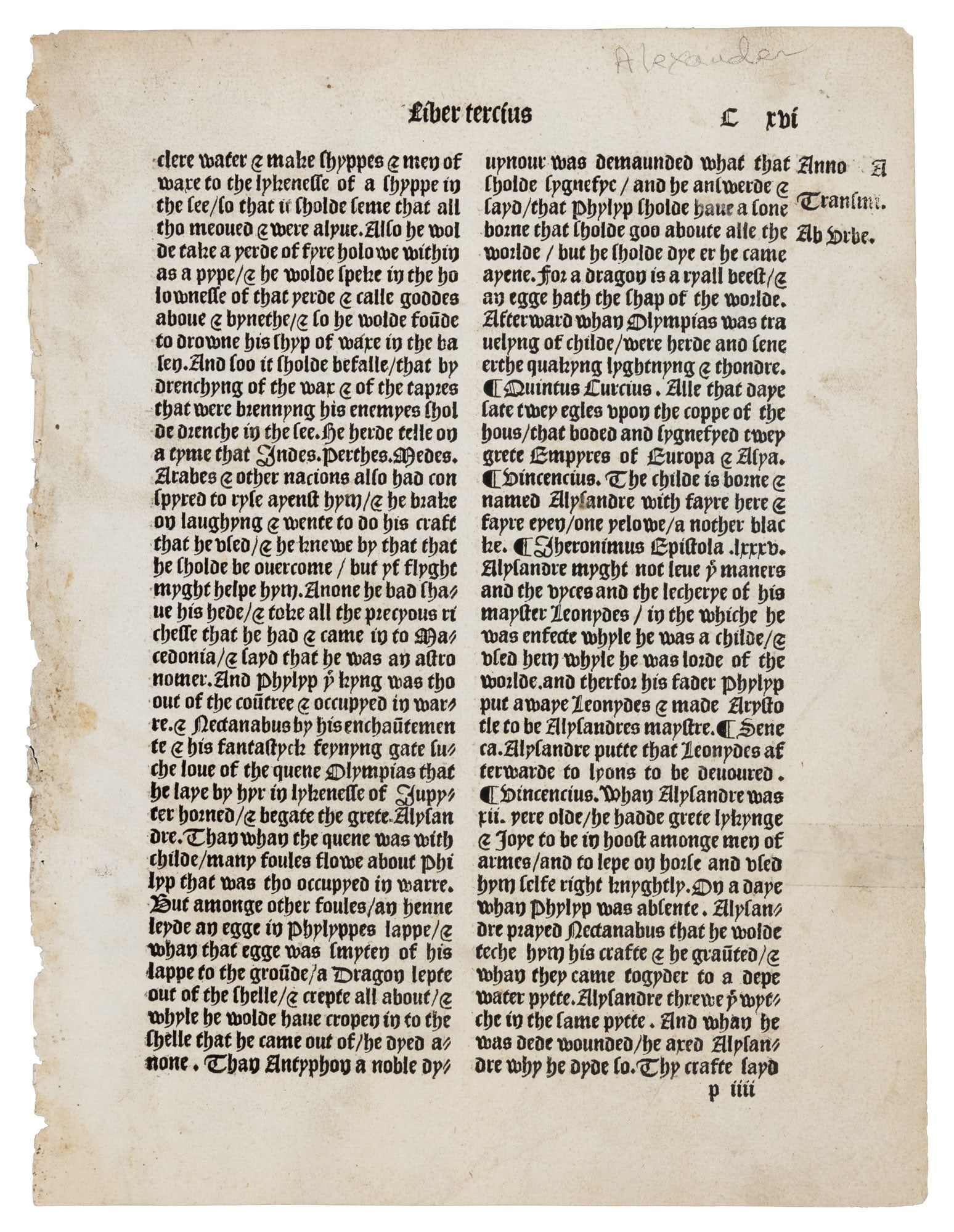 Incunable Wynkyn de Worde leaf, 1498 (1 of 2)