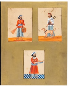 Twenty-one 19th century Indian mica paintings