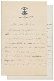 Letter from Charlotte of Belgium, March 1863