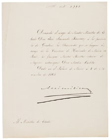 Document signed by Maximilian as Mexican Emperor