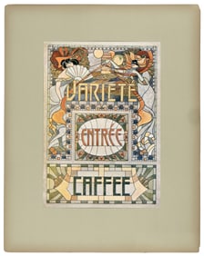 Art Nouveau stained glass designs