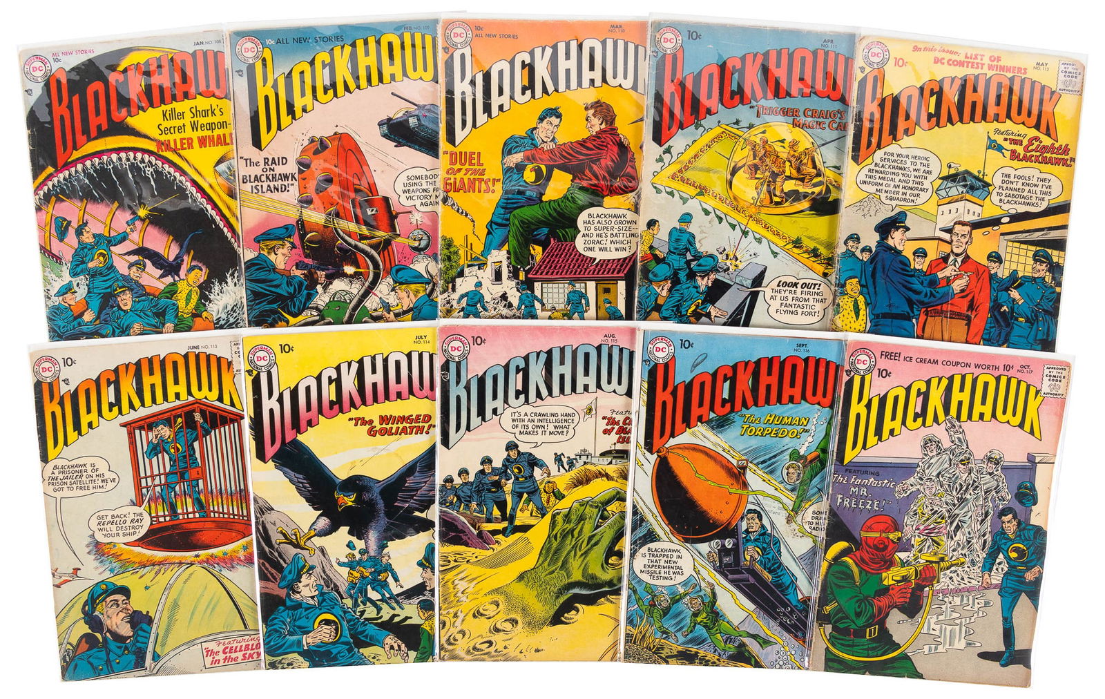 BLACKHAWK #s 108-117 * 10 Comics * DC Universe Collection (1 of 1)