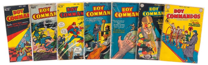 BOY COMMANDOS #s 22-25, 27, 33, 34 * 7 Comics