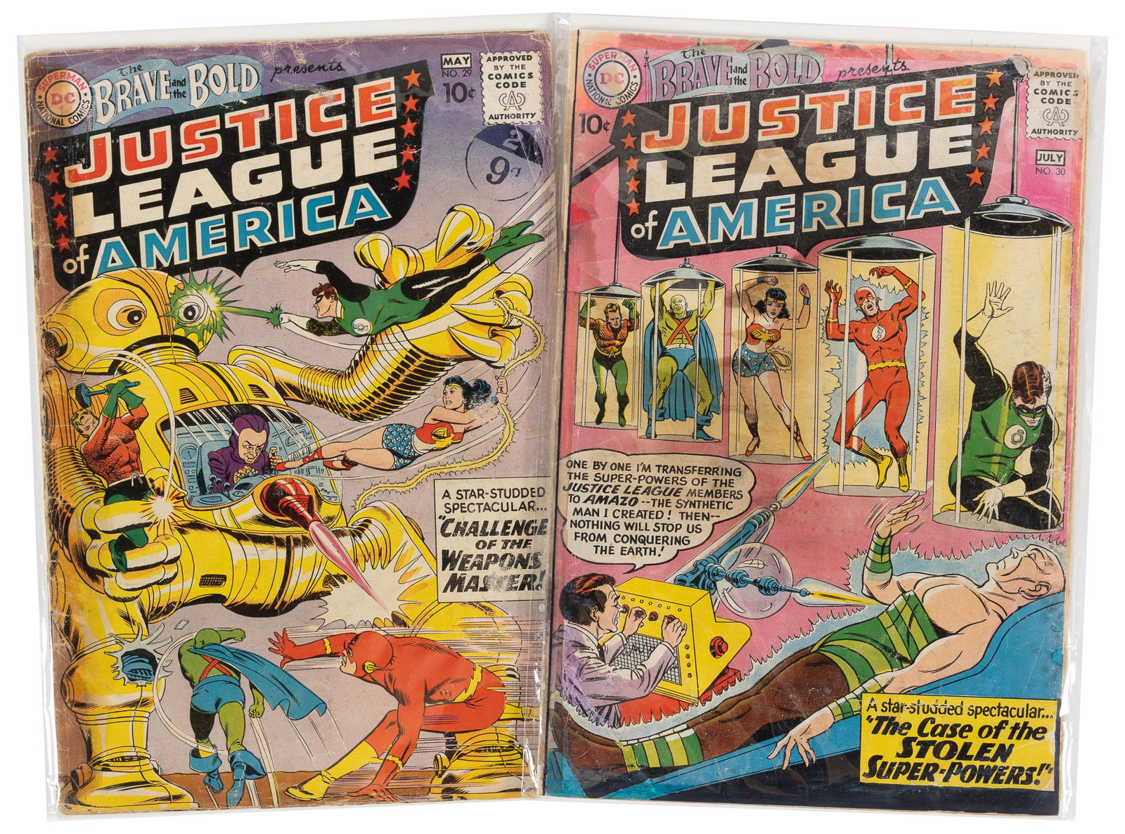 The BRAVE AND THE BOLD #s 29 & 30 * 2nd & 3rd JUSTICE LEAGUE Apps.: Heading: Author: Title: BRAVE AND THE BOLD Nos. 29 and 30 * Lot of Two Comics * JUSTICE LEAGUE OF AMERICA Place Published: Publisher:DC [Indicia: National Comics Publications, Inc.] Date Publi