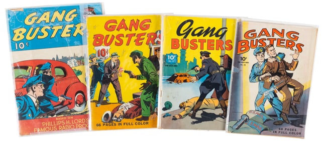 GANG BUSTERS: Large Feature Comic #10 + 3 Four-Colors