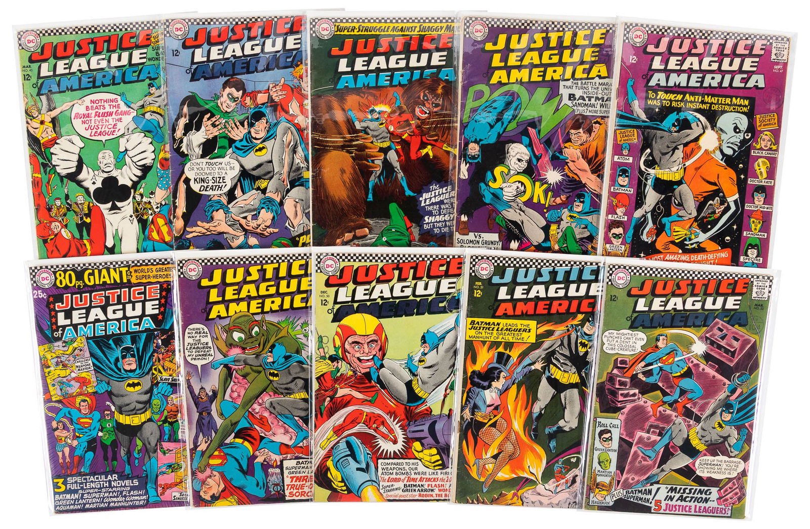 JUSTICE LEAGUE #s 43-52 * VG+ * Lot of 10 Comics (1 of 1)