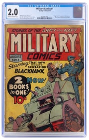 MILITARY COMICS #1 * CGC 2.0 * 1st BLACKHAWK