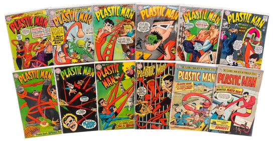 PLASTIC MAN #s 1-10, 16, 18 * Lot of 12 Comics * DC & I.W.