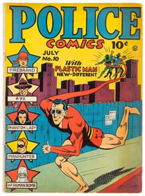 POLICE COMICS #10 * 3.0 * Jack Cole's Plastic Man