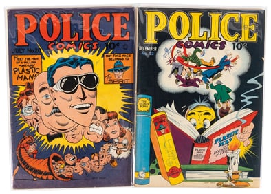 POLICE COMICS #s 20 & 25 * Lot of 2 Comics * Cole * Eisner