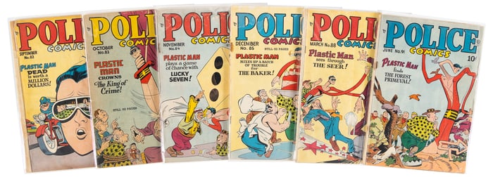 POLICE COMICS #s 82, 83, 84, 85, 88, 91 * Lot of 6 Comics