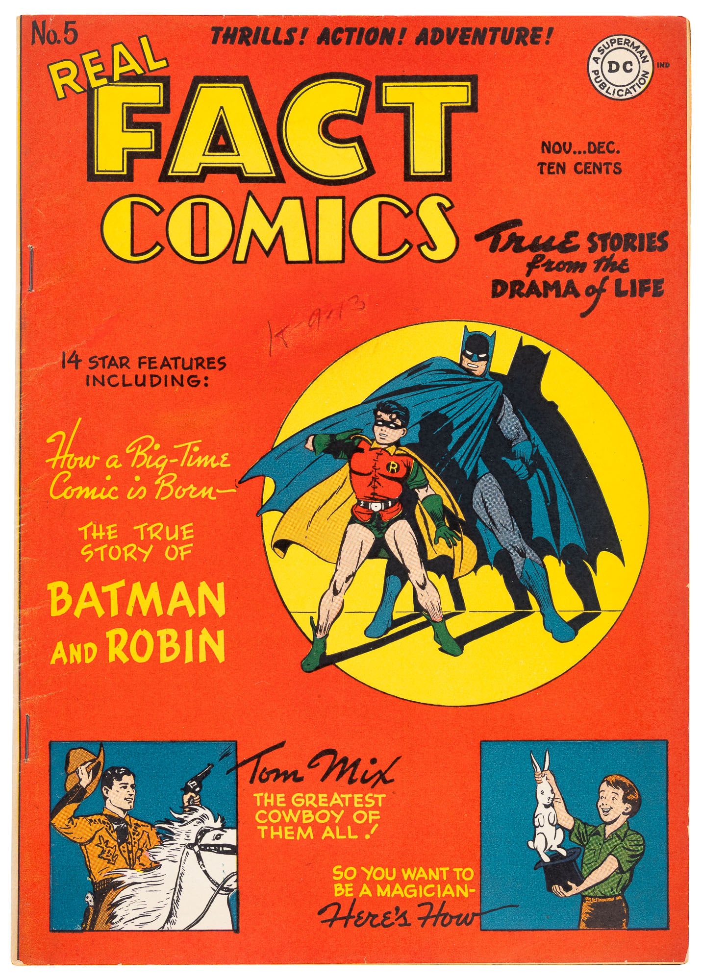REAL FACT COMICS #5 * VG+ (4.5) * Batman & Robin * 1946 (1 of 2)