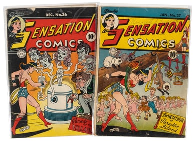 SENSATION COMICS #s 36 & 37 * 2 Comics * DC Universe Collection