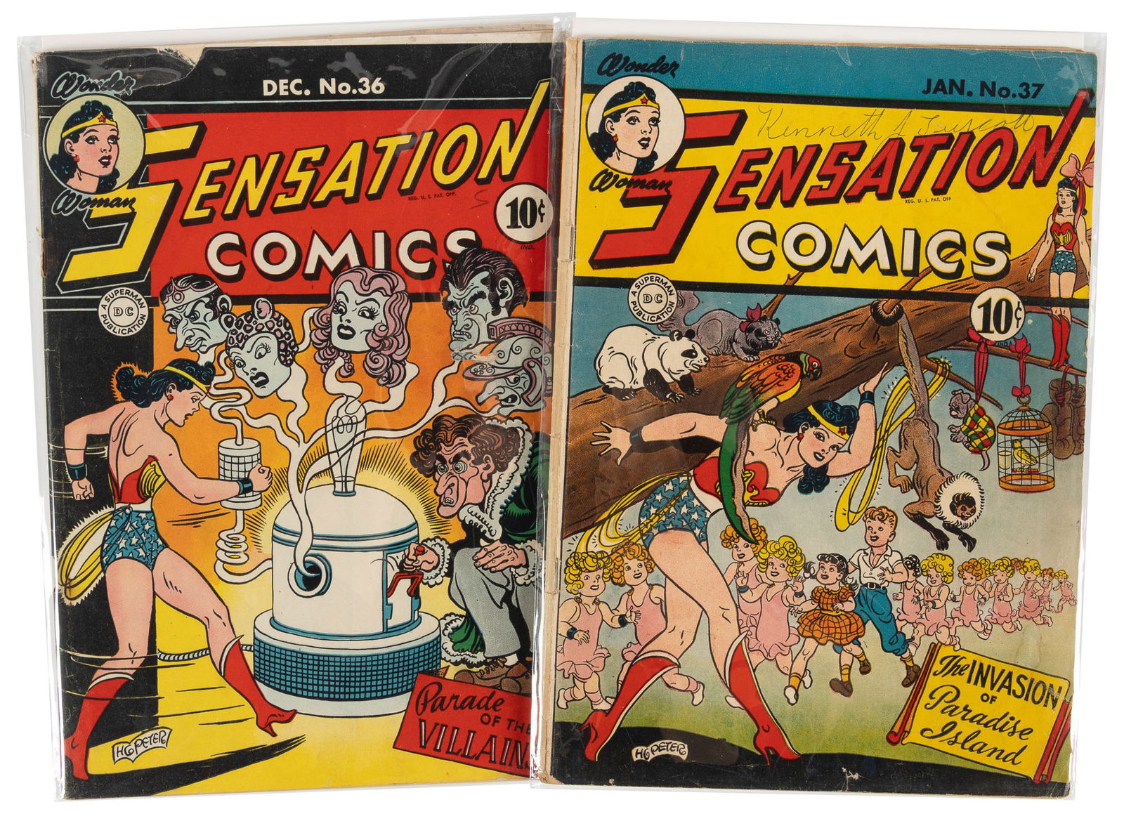 SENSATION COMICS #s 36 & 37 * 2 Comics * DC Universe Collection (1 of 1)