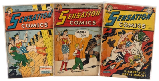 SENSATION COMICS #s 60, 66, 67 * 3 Comics * DC Universe