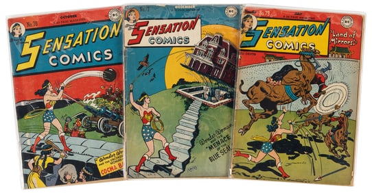 SENSATION COMICS #s 70, 72, 79 * 3 Comics * DC Universe