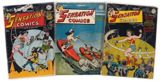 SENSATION COMICS #s 73, 74, 80 * 3 Comics * DC Universe Collection