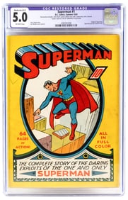 SUPERMAN #1 * CGC 5.0 * True 1st Printing