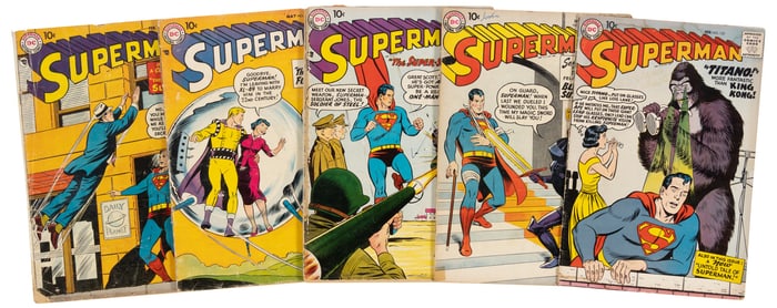 SUPERMAN #s 119, 121, 122, 124, 127 * Lot of 5 Comics