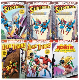 6 volumes of DC Showcase Presents including Supergirl, Robin, and Teen Titans