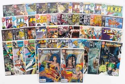 42 issues of Justice League limited series including Incarnations, Scary Monsters, JLA Avengers
