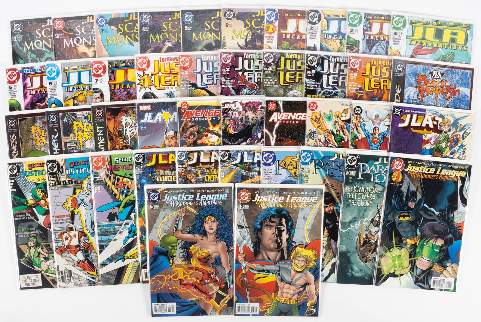 42 issues of Justice League limited series including Incarnations, Scary Monsters, JLA Avengers (1 of 1)