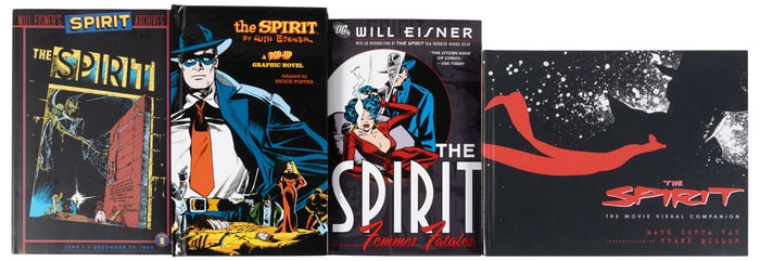 Four volumes of The Spirit including Archives, Femmes Fatales, The Movie Visual Companion