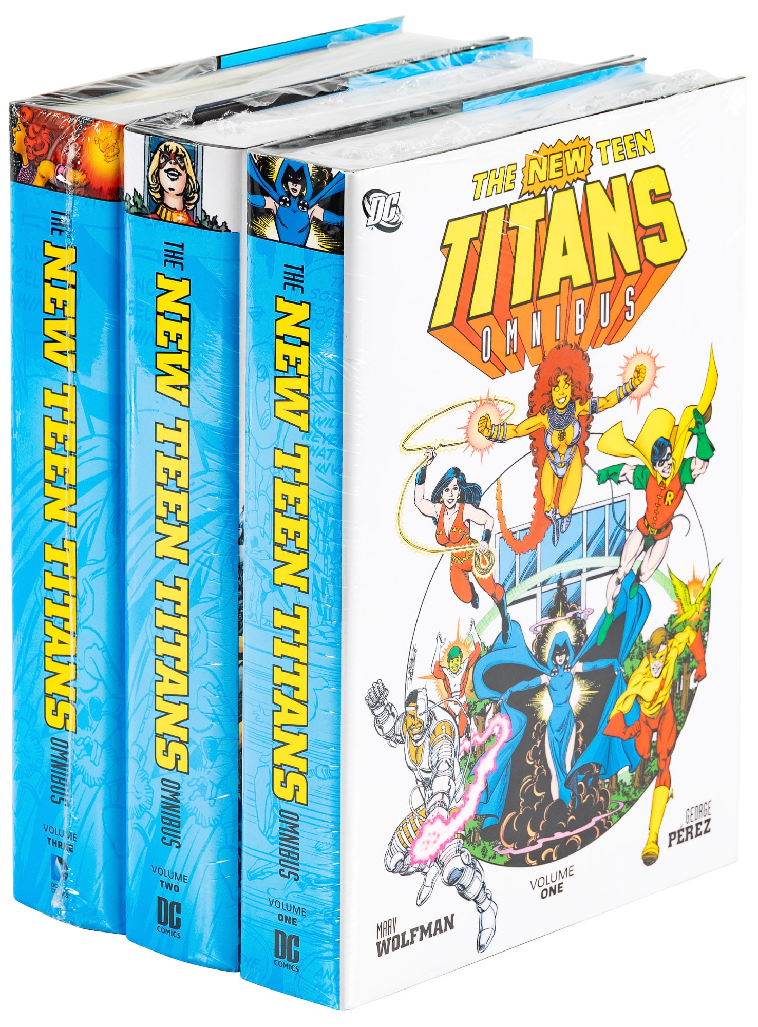 Three volumes of The New Teen Titans Omnibus (1 of 1)
